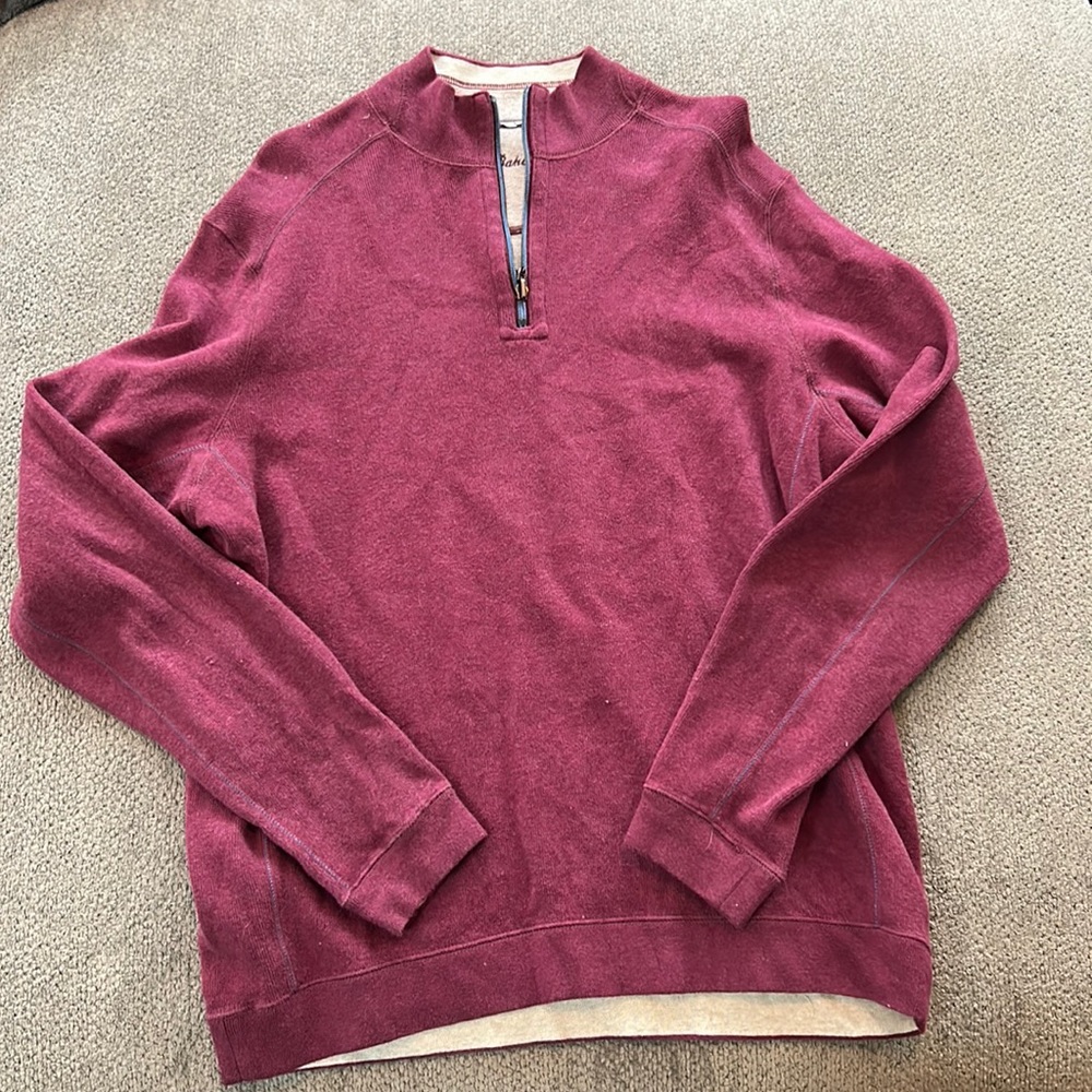 Men’s Tommy Bahama Deep Red Quarter Zip